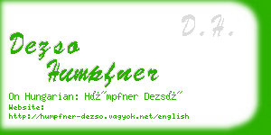 dezso humpfner business card